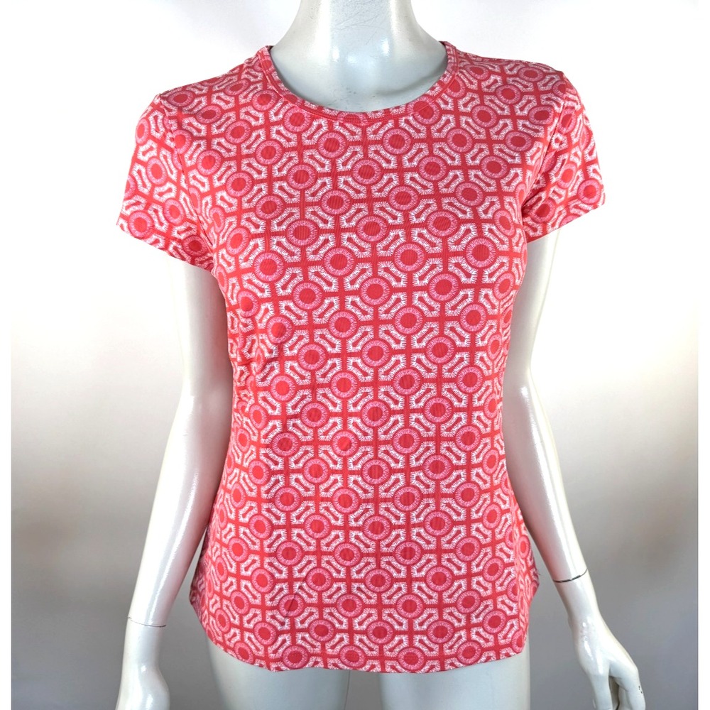 J McLaughlin Allie Catalina Cloth Top Women L NWOT Short Sleeve Crew neck Nylon
